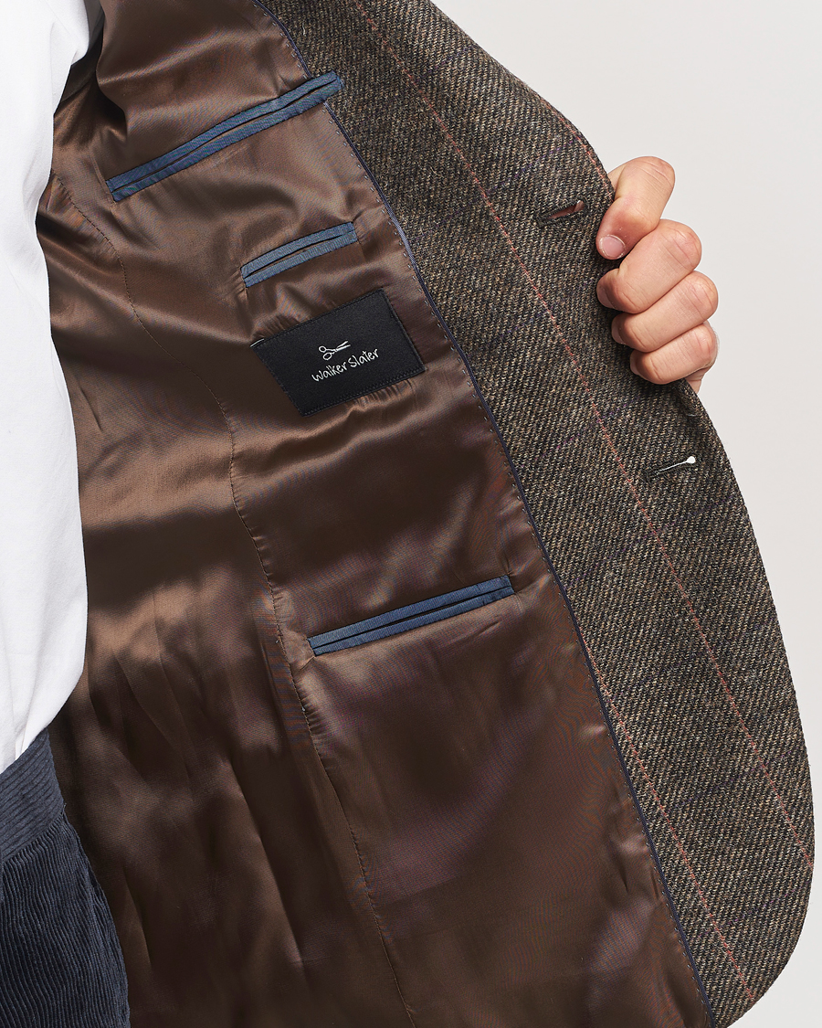 Uomini | Blazers | Walker Slater | Edward Lambswool Windowpane Blazer Brown