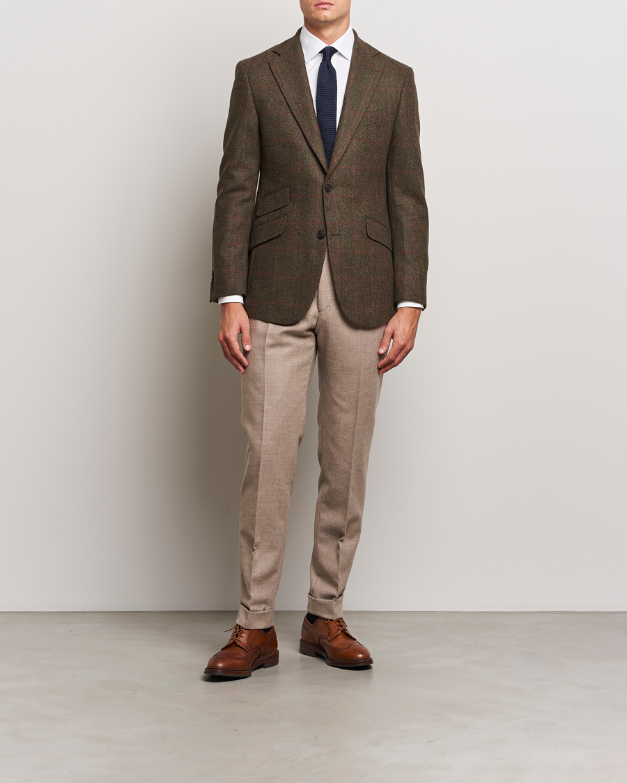 Uomini | Blazers | Walker Slater | Edward Lambswool Windowpane Blazer Green