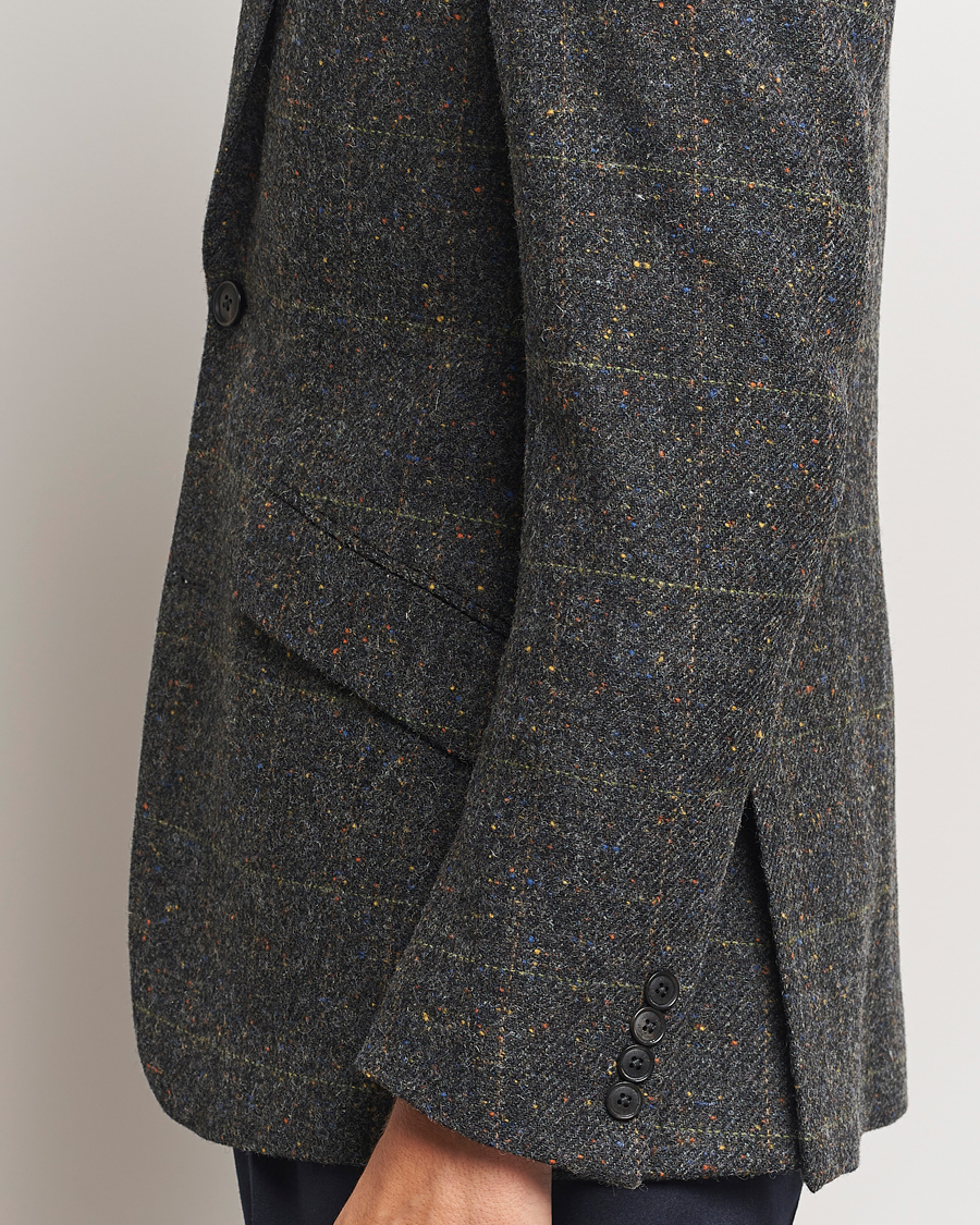 Uomini | Blazers | Walker Slater | Edward Wool Donegal Windowpane Blazer Dark Grey