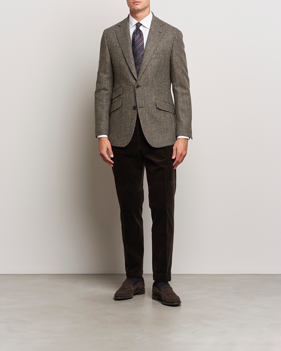 Uomini | Blazers | Walker Slater | Edward Lambswool Pepita Blazer Brown