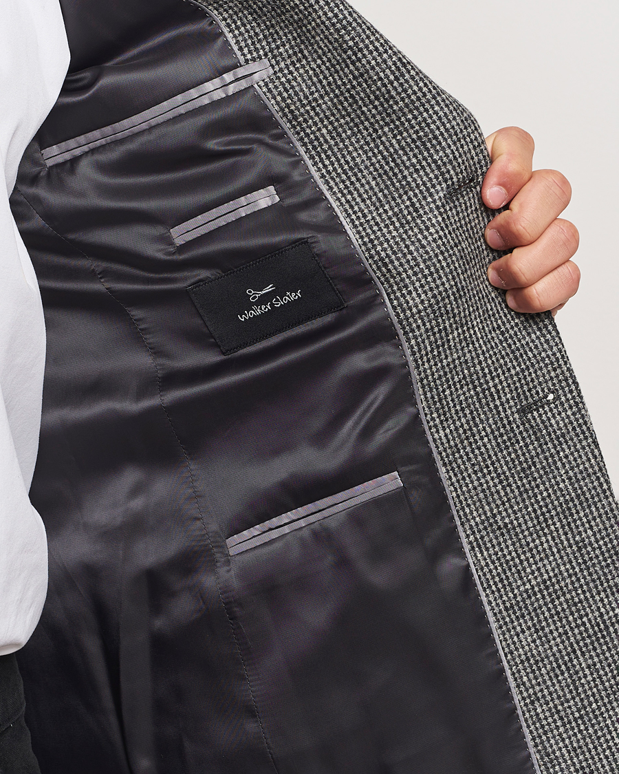Uomini | Blazers | Walker Slater | Edward Lambswool Pepita Blazer Grey/Black