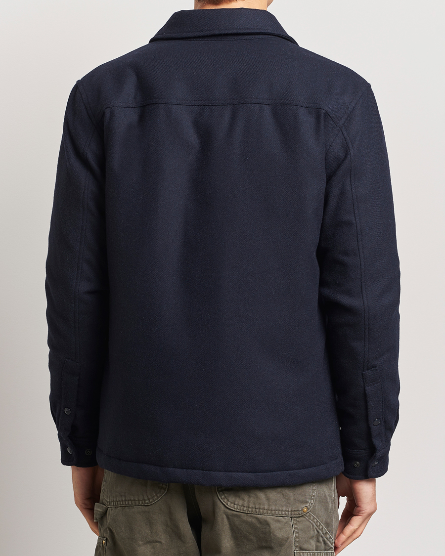 Uomini | Giacche | Woolrich | Alaskan Melton Wool Overshirt Melton Blue