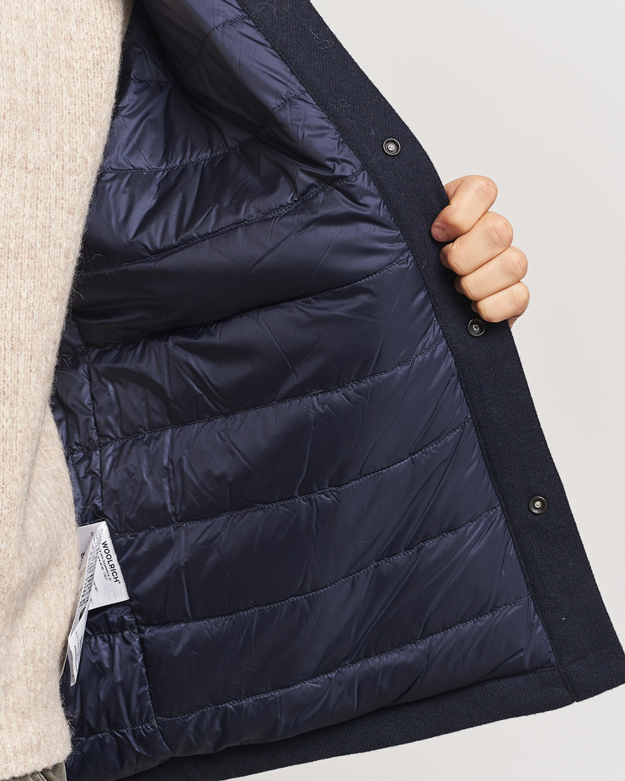 Uomini | Giacche | Woolrich | Alaskan Melton Wool Overshirt Melton Blue