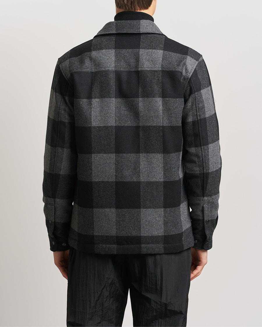 Uomini | Giacche | Woolrich | Alaskan Melton Wool Overshirt Charcoal Buffalo