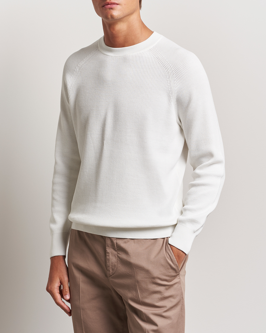 Uomini | Maglieria | Brunello Cucinelli | Cotton Rib Crew Neck Panama