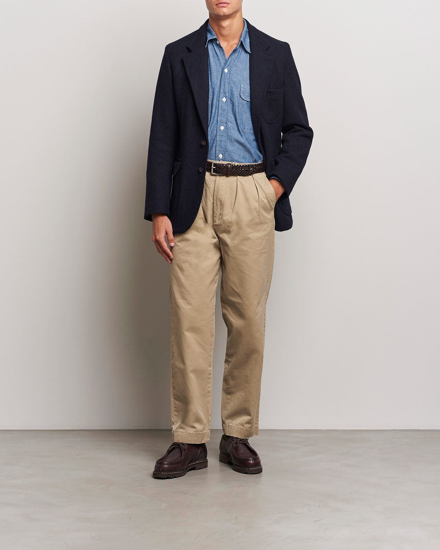 Uomini | Blazers | Drake's | MKVII Harris Tweed Blazer Navy