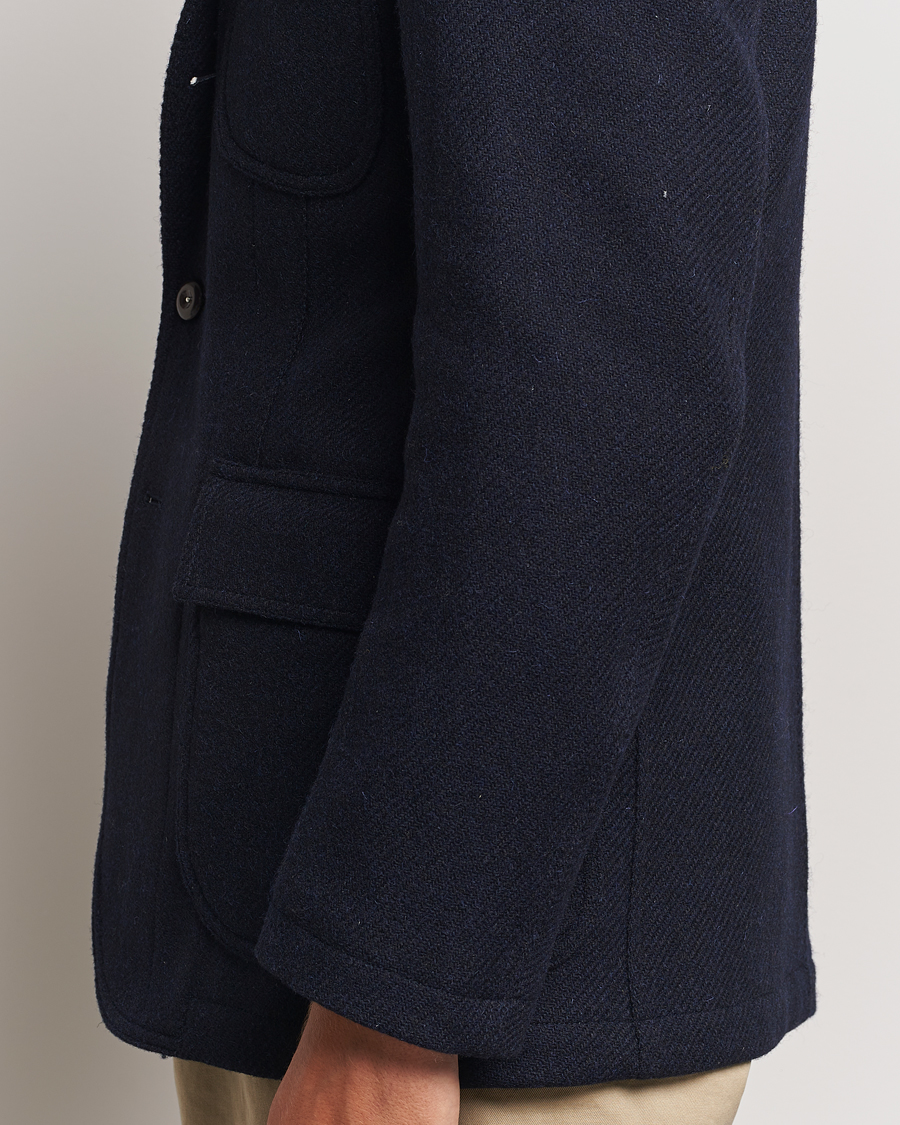 Uomini | Blazers | Drake's | MKVII Harris Tweed Blazer Navy