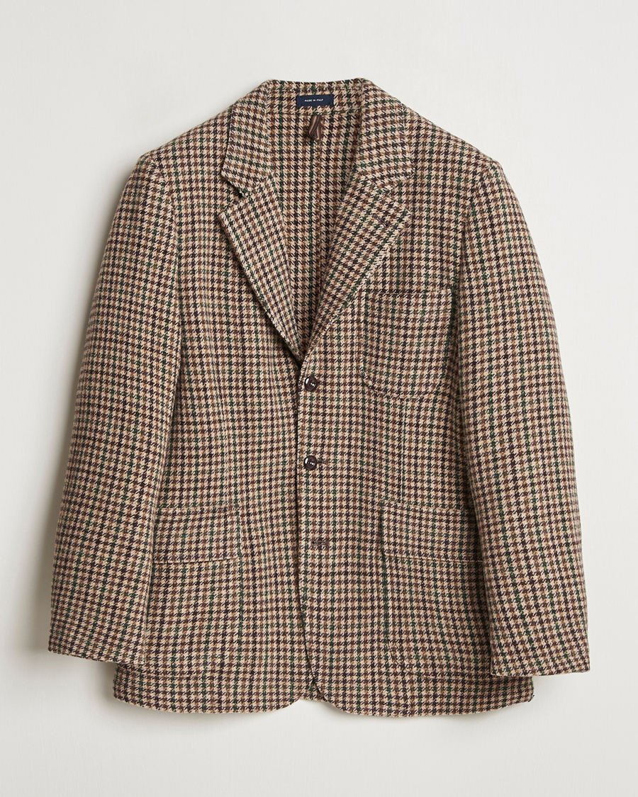 Uomini | Blazers | Drake's | MKVII Gun Check Tweed Blazer Brown