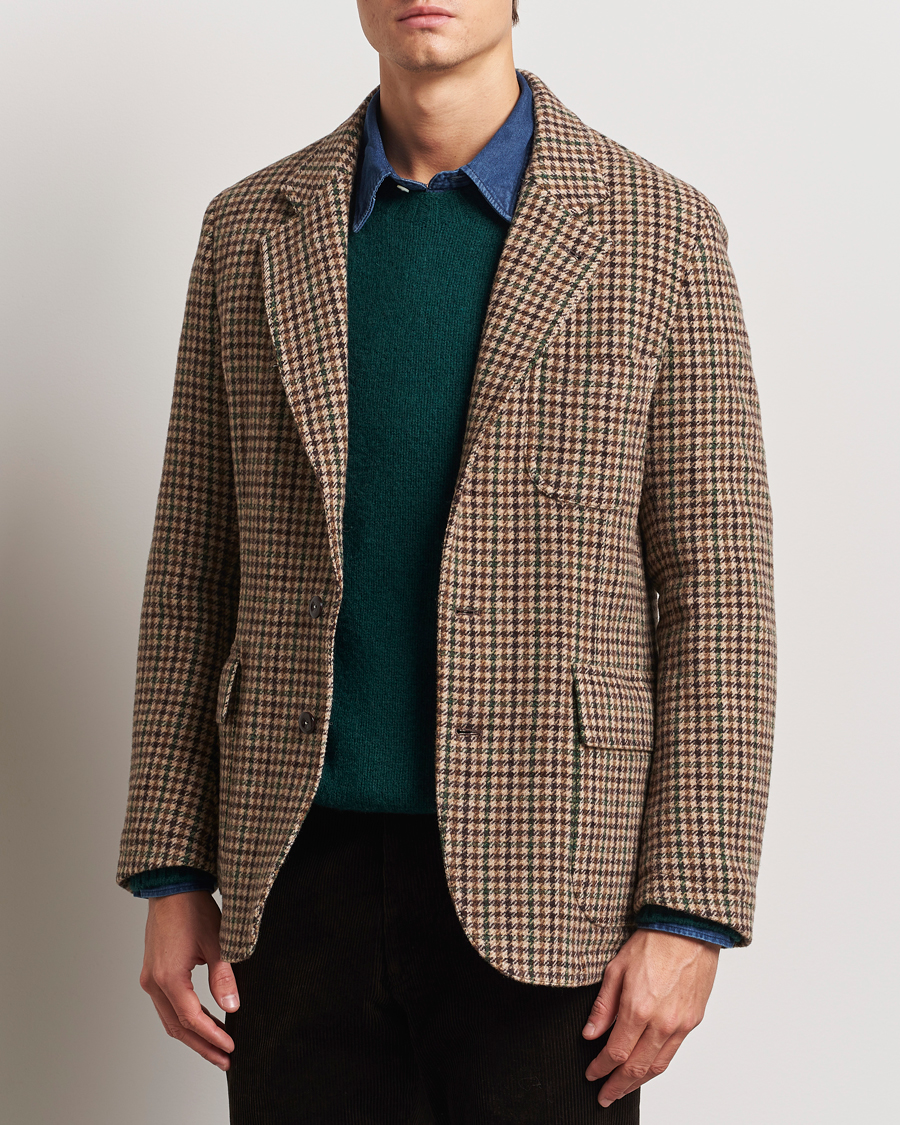 Uomini | Blazers | Drake's | MKVII Gun Check Tweed Blazer Brown