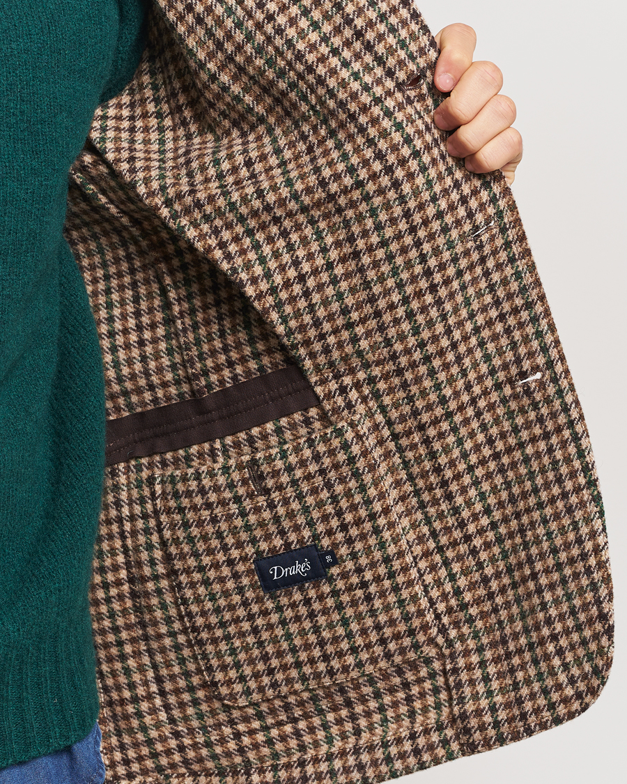 Uomini | Blazers | Drake's | MKVII Gun Check Tweed Blazer Brown