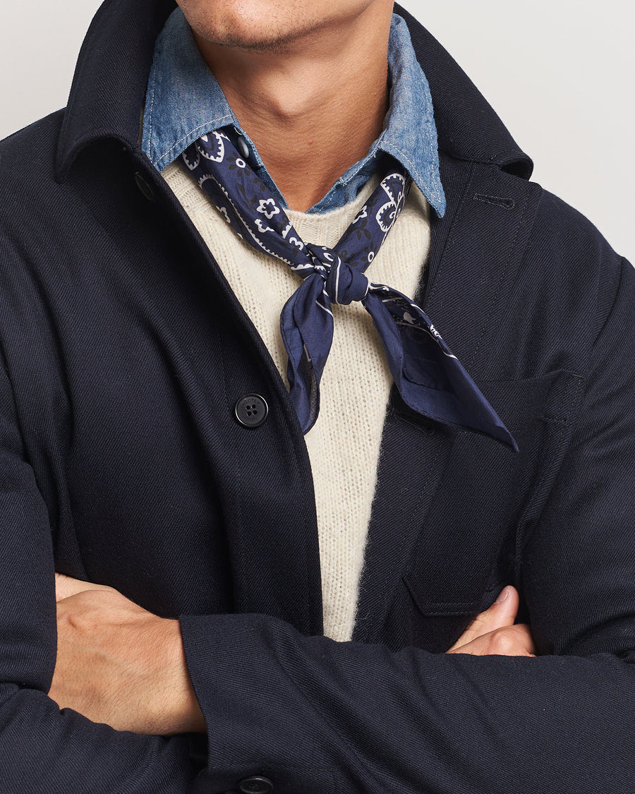 Uomini | Sciarpe | Drake's | Drake'sClassic Paisley BandanaNavy