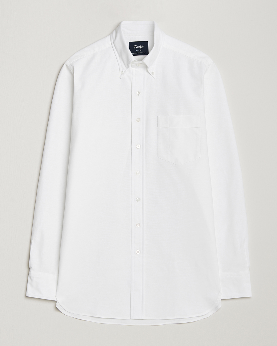 Uomini | Camicie | Drake's | Button Down Oxford Shirt White