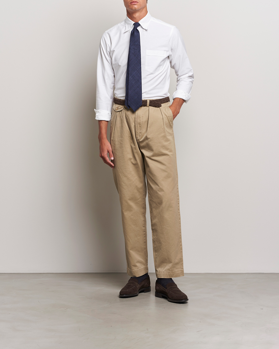 Uomini | Camicie | Drake's | Button Down Oxford Shirt White