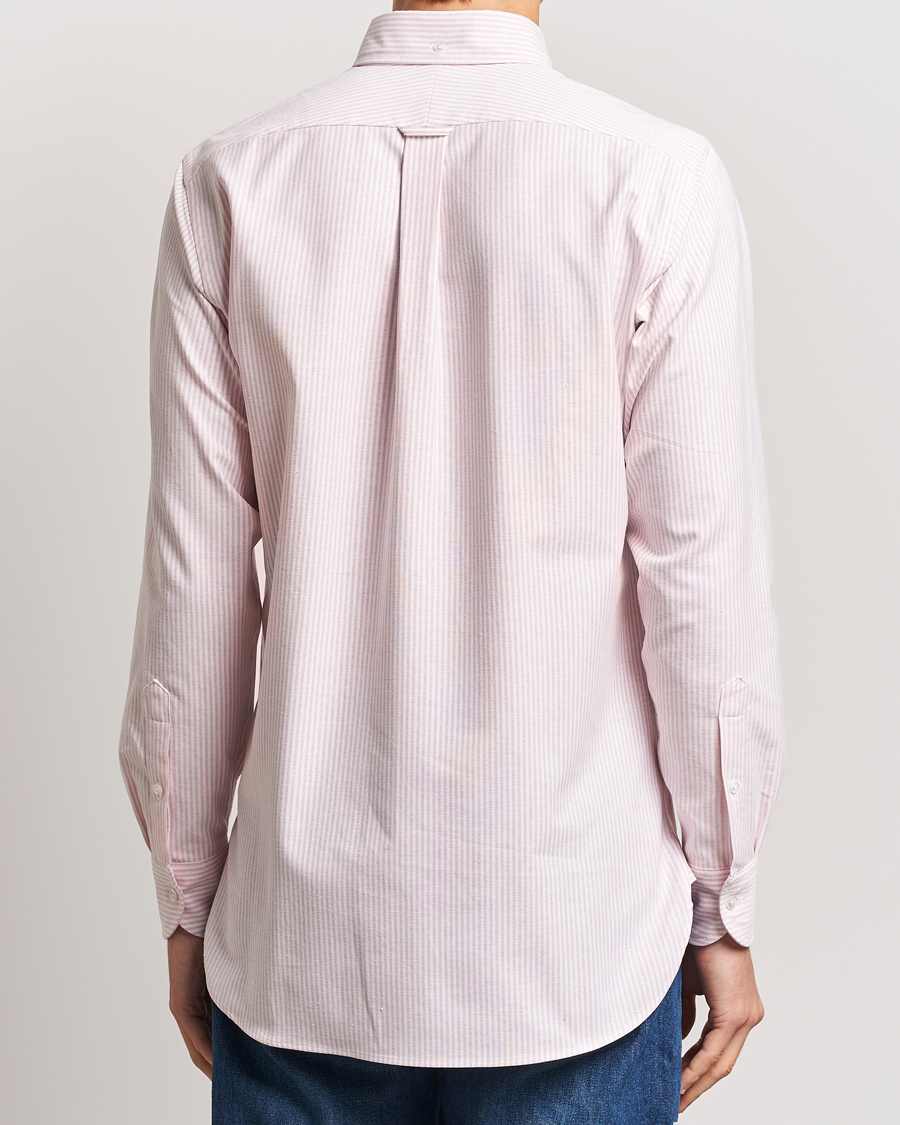 Uomini | Camicie | Drake's | Striped Button Down Oxford Shirt Pink