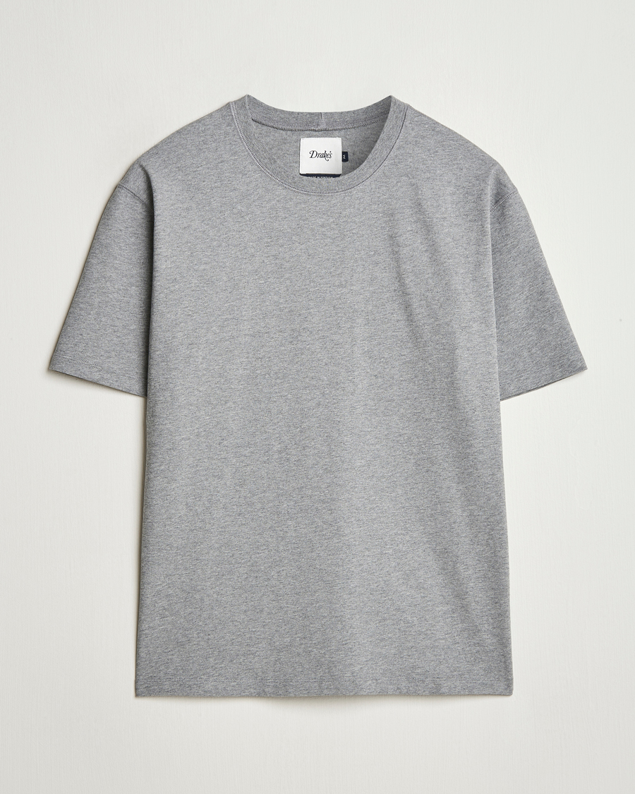 Uomini | T-shirt | Drake's | Short Sleeve Hiking T-Shirt Grey