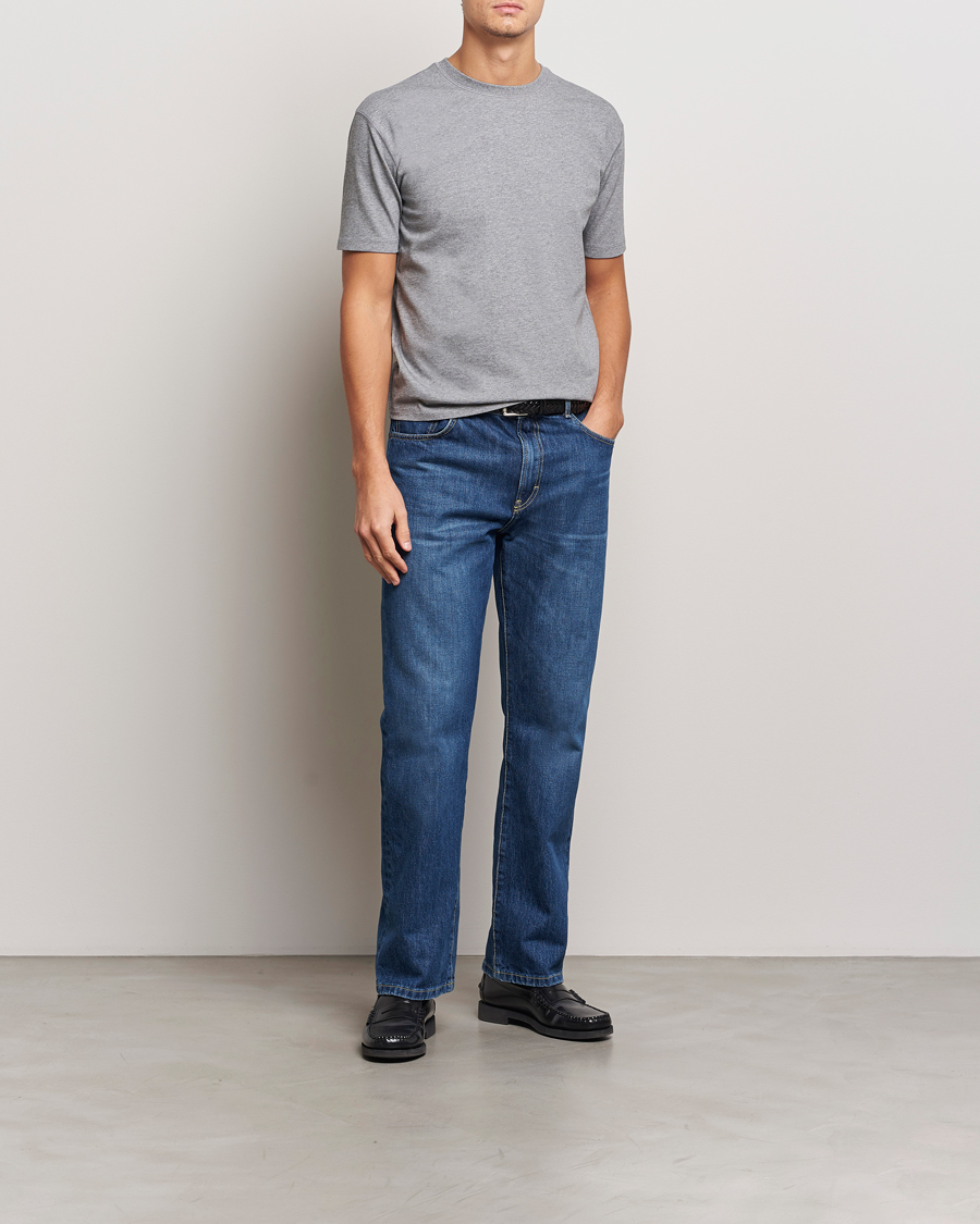 Uomini | T-shirt | Drake's | Short Sleeve Hiking T-Shirt Grey