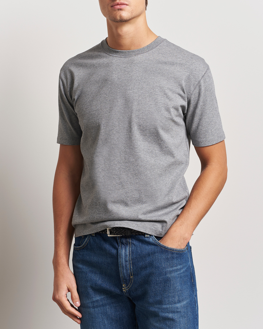 Uomini | T-shirt | Drake's | Short Sleeve Hiking T-Shirt Grey