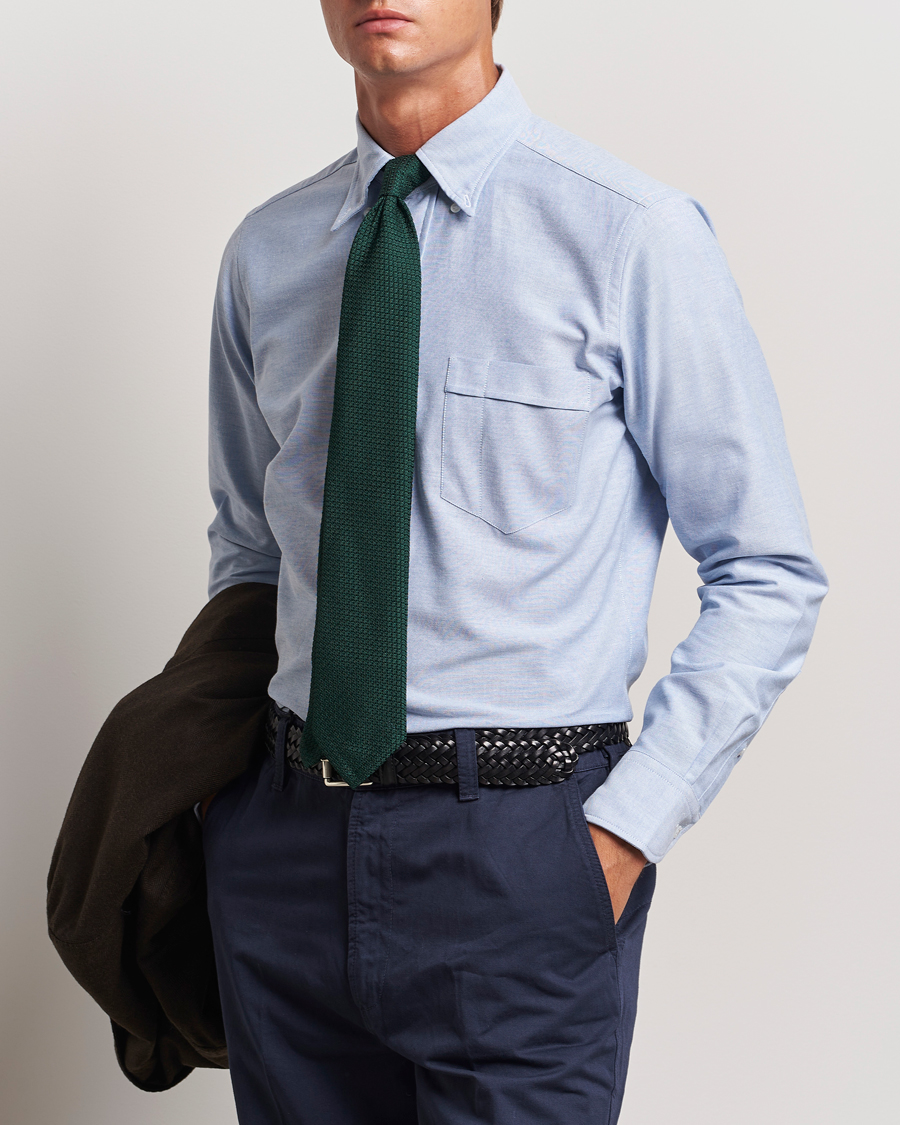 Uomini | Camicie | Drake's | Button Down Oxford Shirt Blue