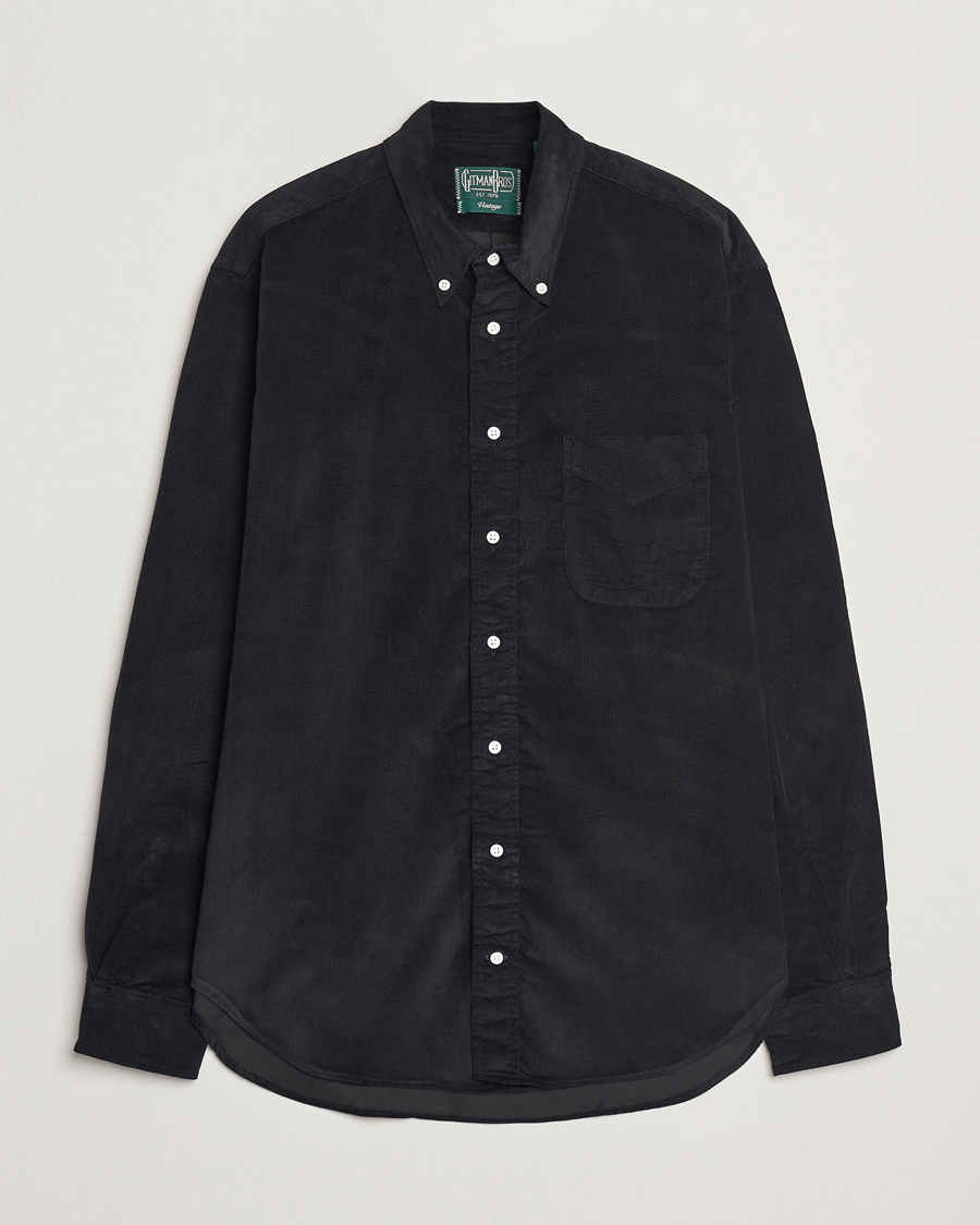 Uomini | Camicie | Gitman Vintage | Button Down Corduroy Shirt Black