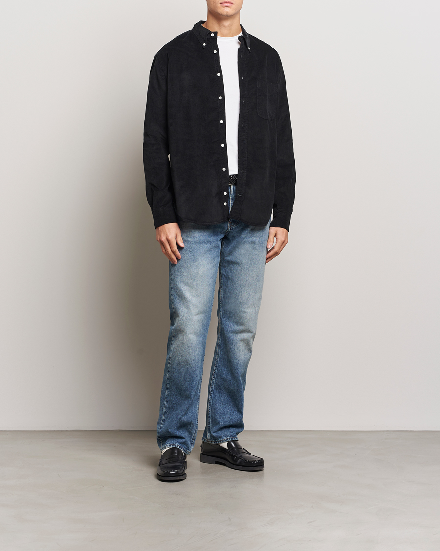 Uomini | Camicie | Gitman Vintage | Button Down Corduroy Shirt Black