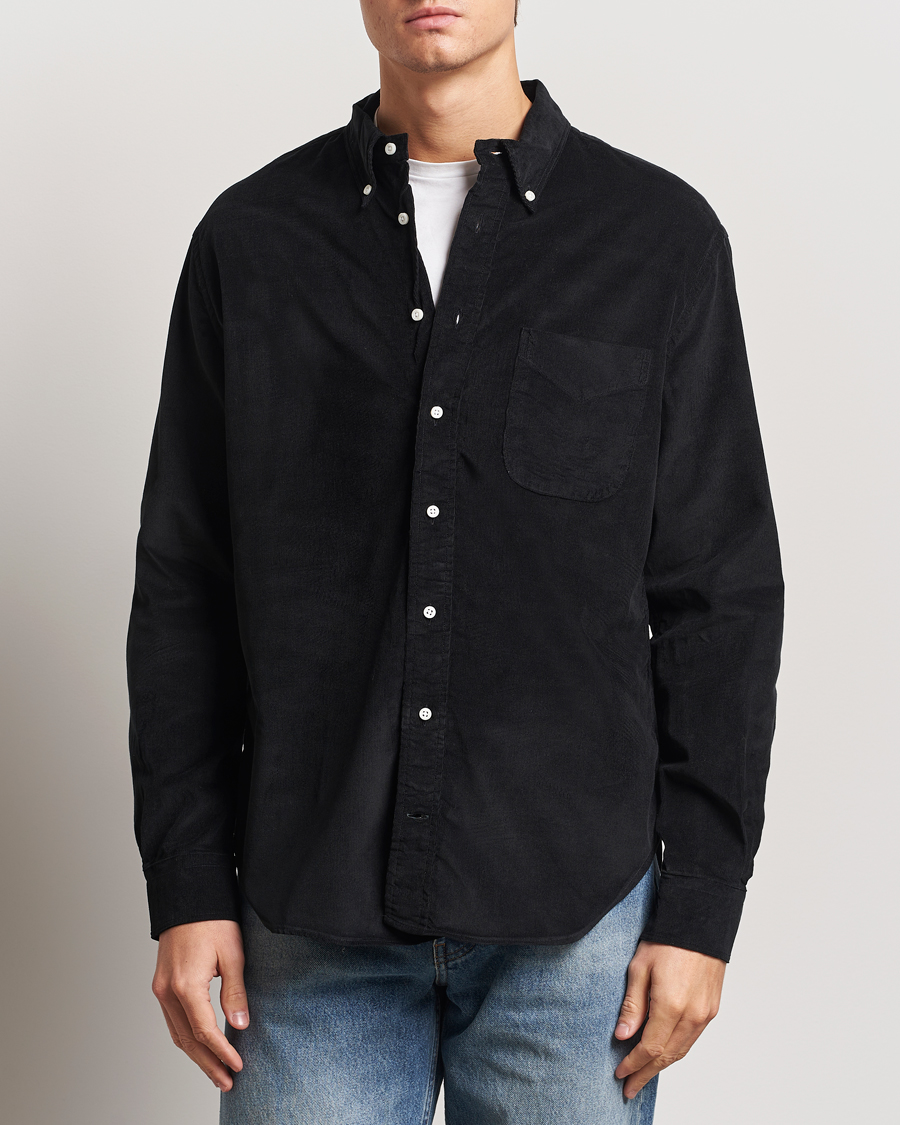 Uomini | Camicie | Gitman Vintage | Button Down Corduroy Shirt Black