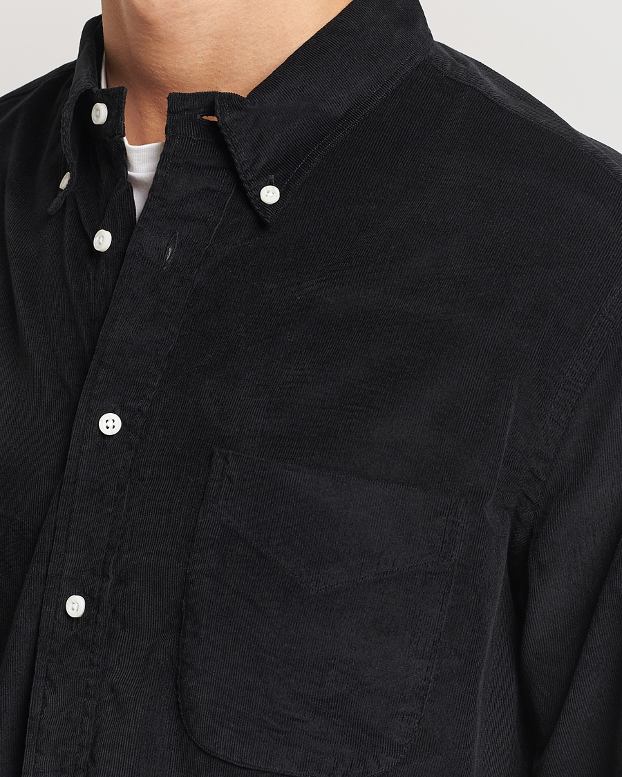Uomini | Camicie | Gitman Vintage | Button Down Corduroy Shirt Black