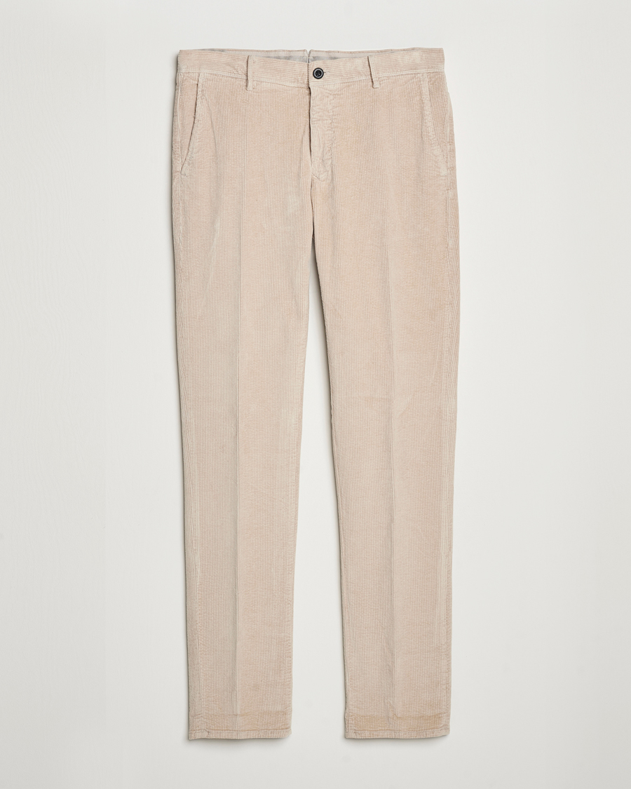 Uomini | Pantaloni | Incotex | Slim Fit Leisure Cord Slacks Light Beige