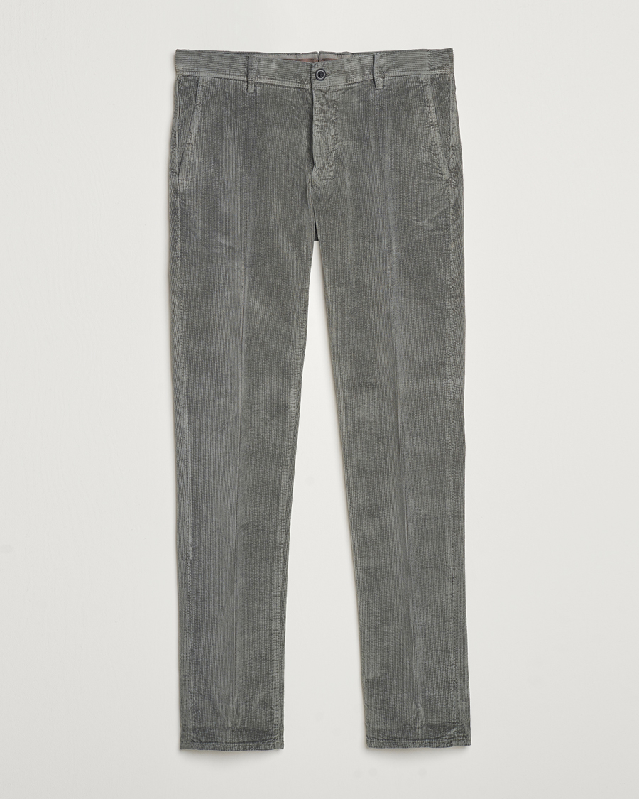 Uomini | Pantaloni | Incotex | Slim Fit Leisure Cord Slacks Grey