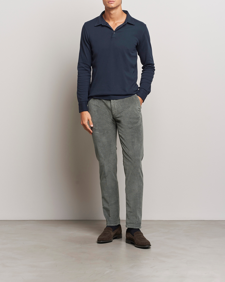 Uomini | Pantaloni | Incotex | Slim Fit Leisure Cord Slacks Grey
