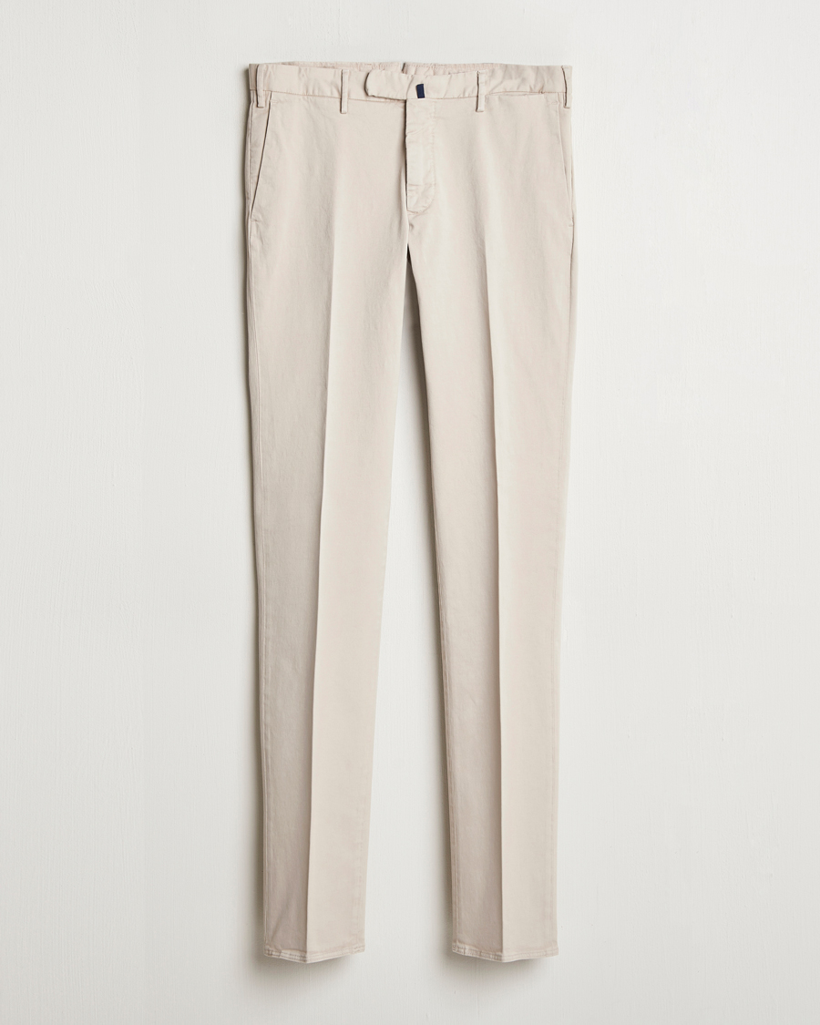 Uomini | Pantaloni | Incotex | Slim Fit Cotton Stretch Chinos Light Beige