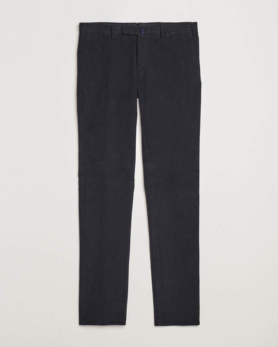 Uomini | Pantaloni | Incotex | Slim Fit Baby Corduroy Trousers Navy