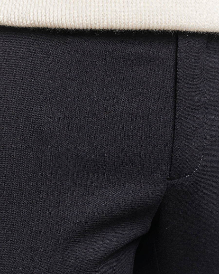 Uomini | Pantaloni | Incotex | Silm Fit Washable Flannel Trousers Navy