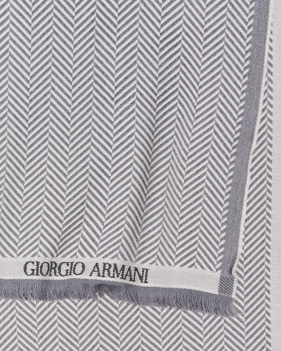 Uomini | Giorgio Armani Wool Chevron Scarf Light Grey | Giorgio Armani | Wool Chevron Scarf Light Grey