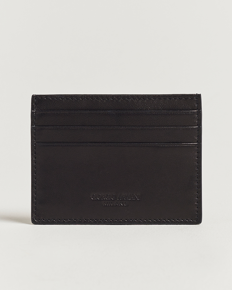 Uomini | Giorgio Armani Nappa Leather Card Holder Black | Giorgio Armani | Nappa Leather Card Holder Black