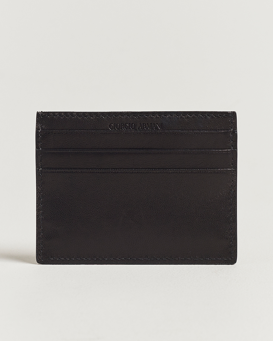 Uomini | Giorgio Armani Nappa Leather Card Holder Black | Giorgio Armani | Nappa Leather Card Holder Black