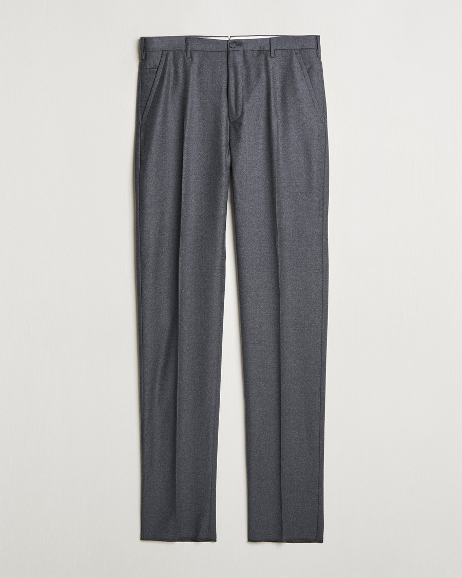 Uomini | Pantaloni | Incotex | Regular Fit Flannel Trousers Grey