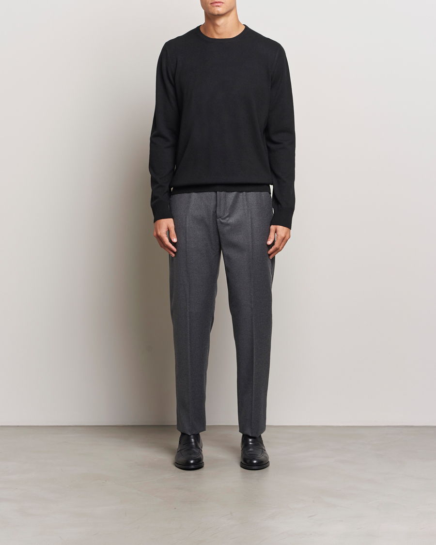 Uomini | Pantaloni | Incotex | Regular Fit Flannel Trousers Grey