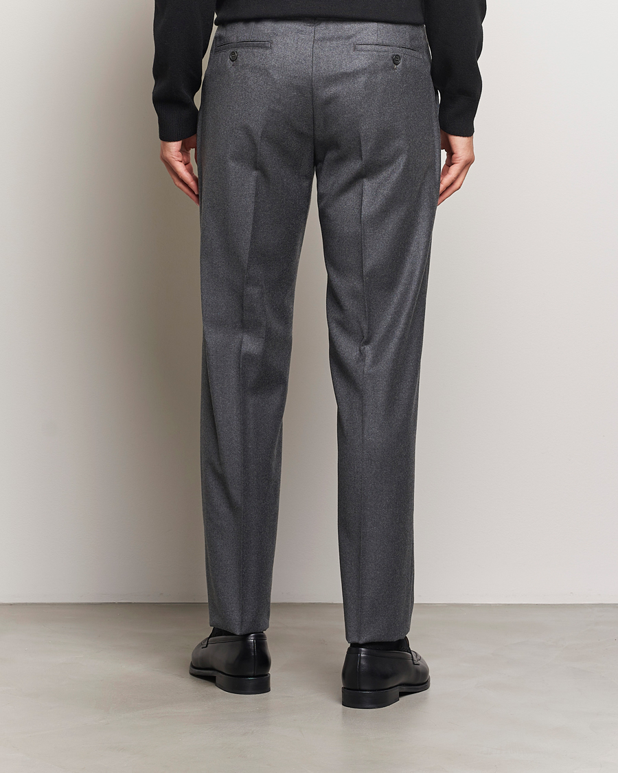 Uomini | Pantaloni | Incotex | Regular Fit Flannel Trousers Grey