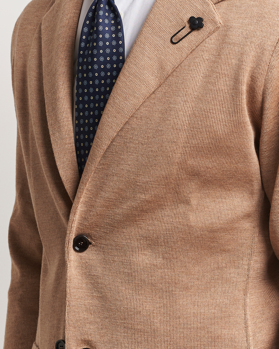Uomini | Blazers | Lardini | Knitted Wool Blazer Beige