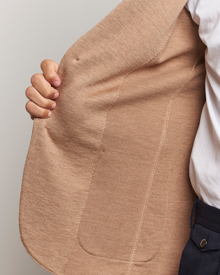 Uomini | Blazers | Lardini | Knitted Wool Blazer Beige