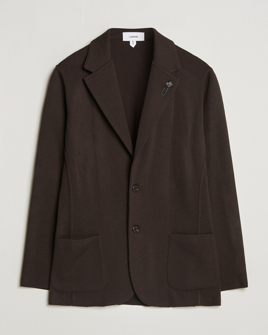 Uomini | Blazers | Lardini | Knitted Wool Blazer Brown