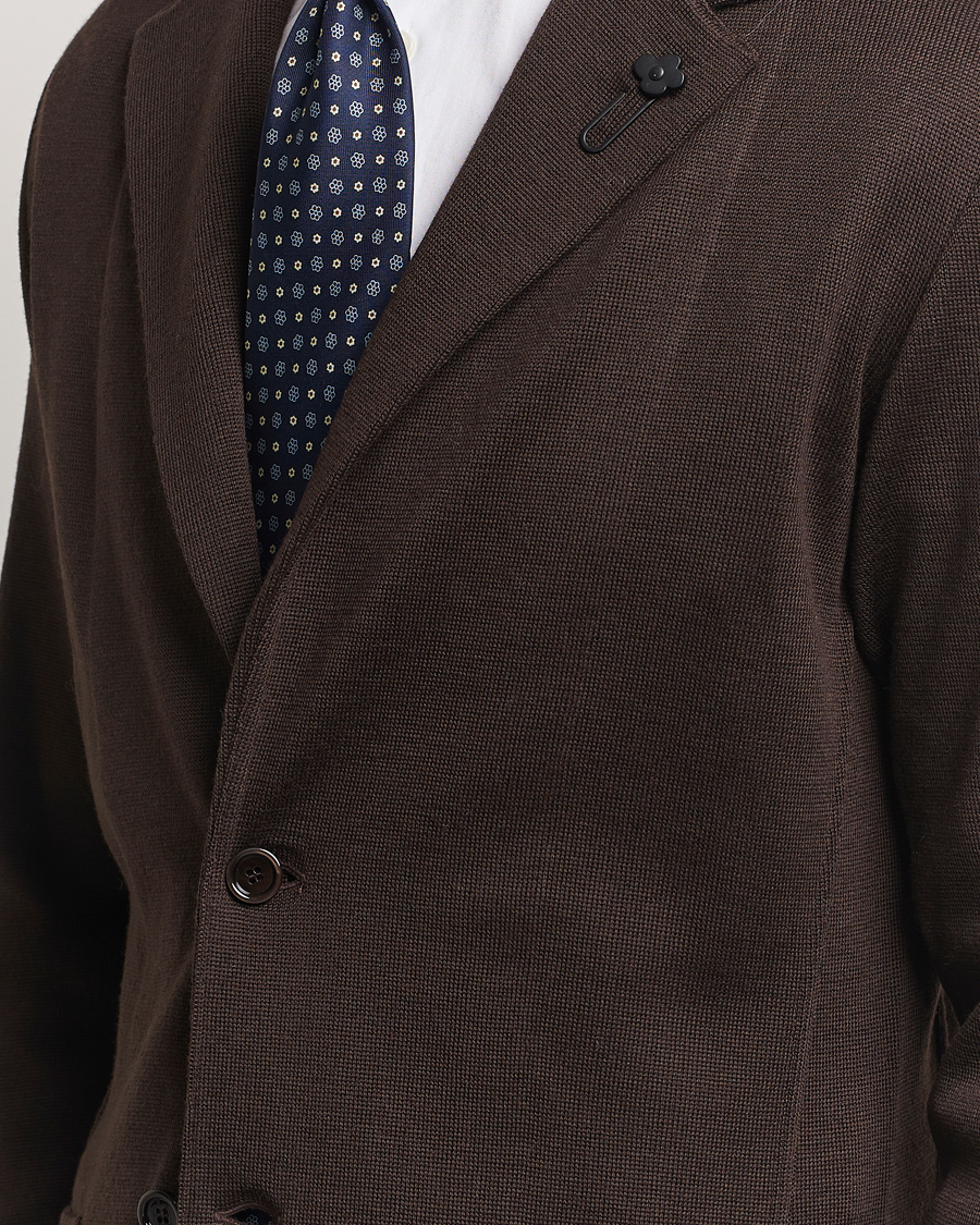 Uomini | Blazers | Lardini | Knitted Wool Blazer Brown