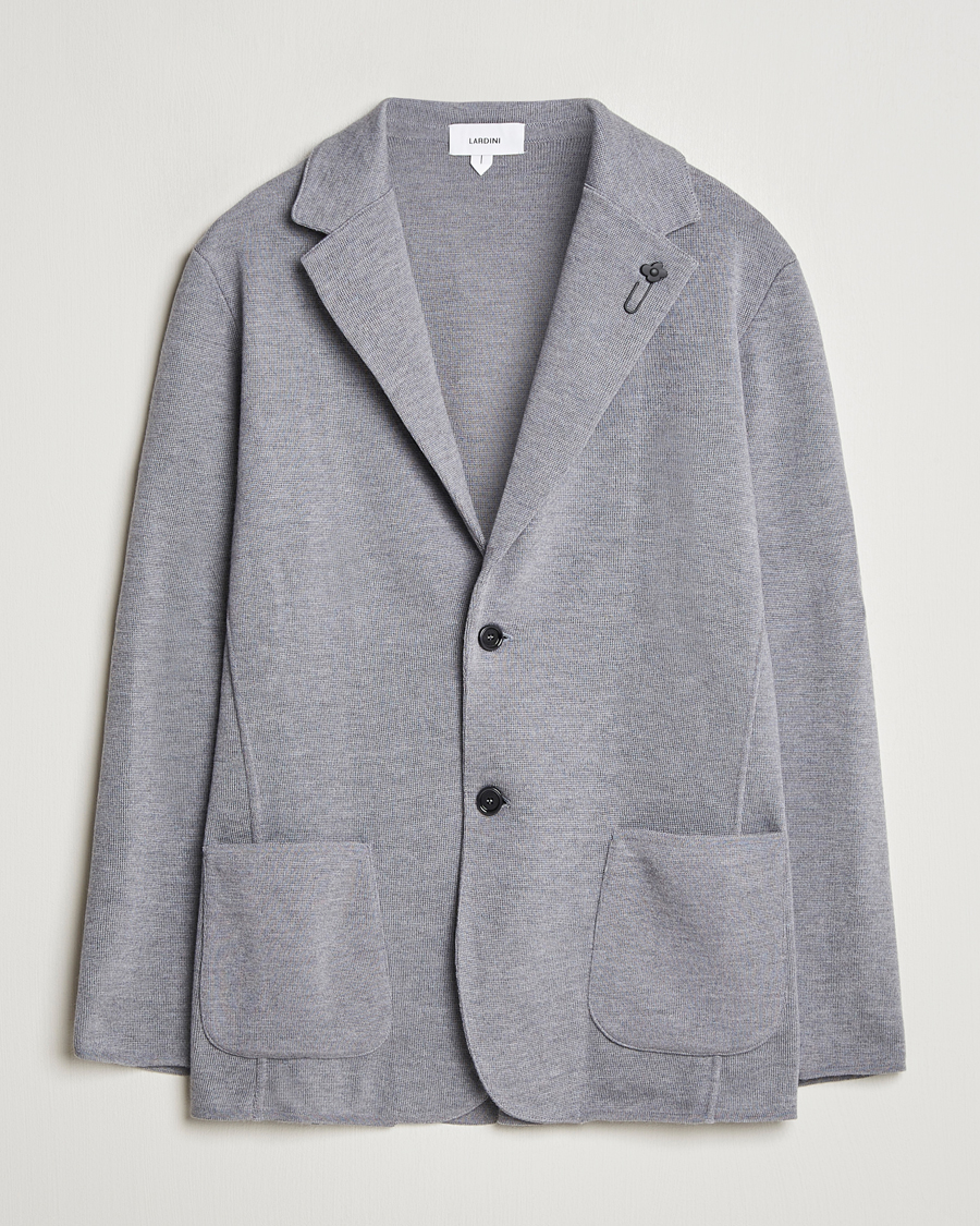 Uomini | Blazers | Lardini | Knitted Wool Blazer Grey