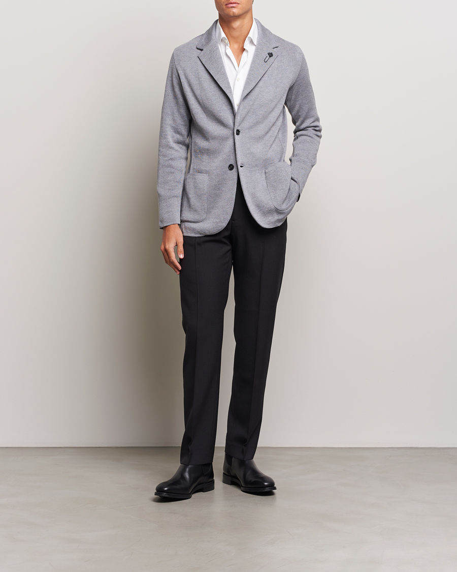 Uomini | Blazers | Lardini | Knitted Wool Blazer Grey