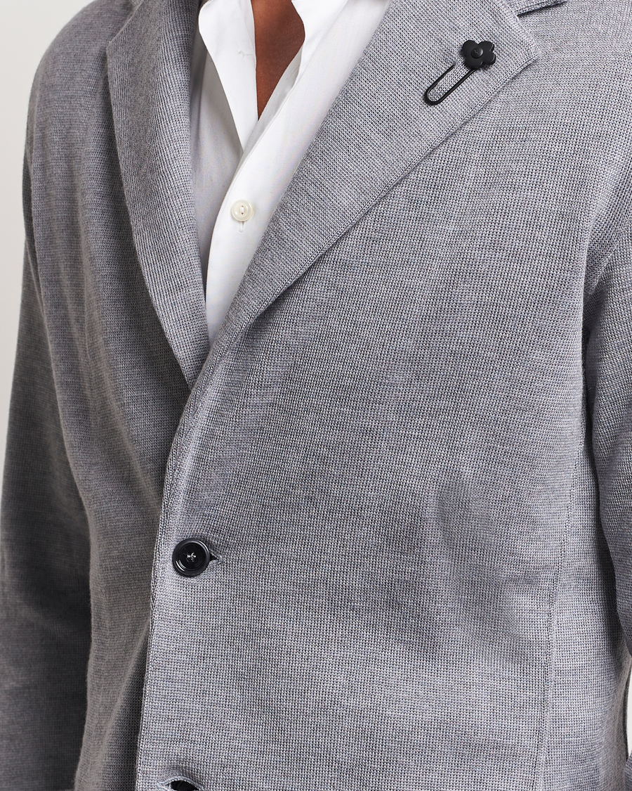 Uomini | Blazers | Lardini | Knitted Wool Blazer Grey
