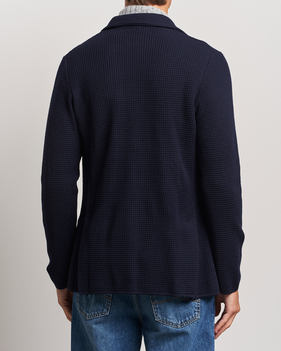Uomini | Blazers | Lardini | Knitted Structure Wool Blazer Navy