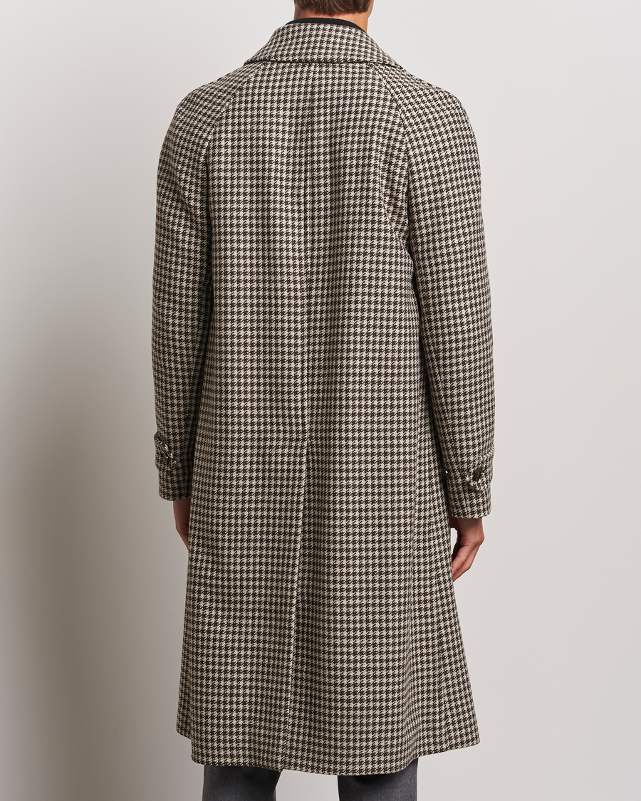 Uomini | Giacche | Lardini | Houndstooth Wool/Cashmere Coat Brown