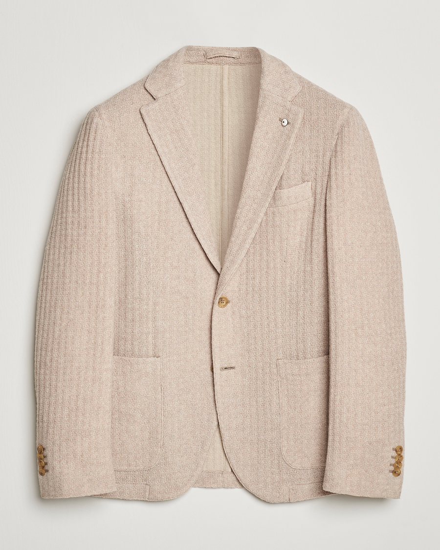 Uomini | Blazers | L.B.M. 1911 | Knitted Punto Wool Structure Blazer Camel