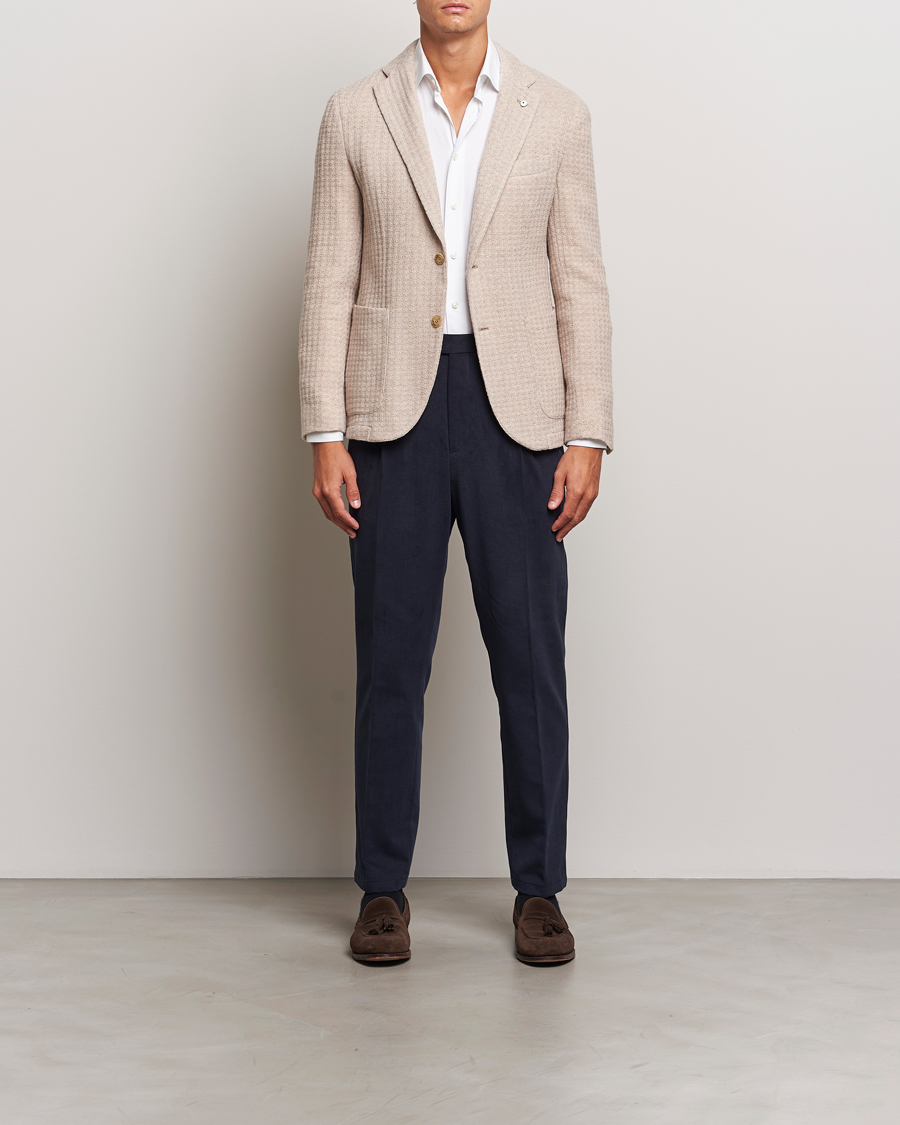 Uomini | Blazers | L.B.M. 1911 | Knitted Punto Wool Structure Blazer Camel