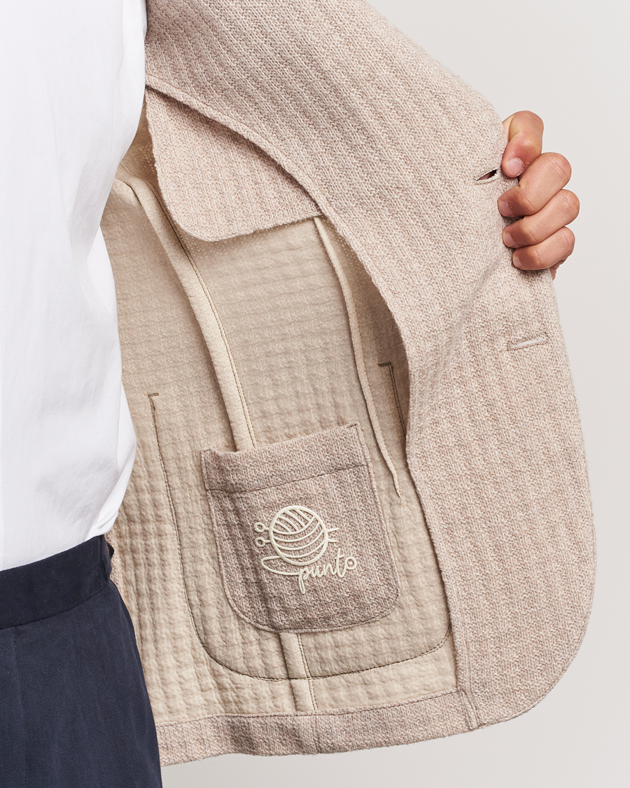 Uomini | Blazers | L.B.M. 1911 | Knitted Punto Wool Structure Blazer Camel